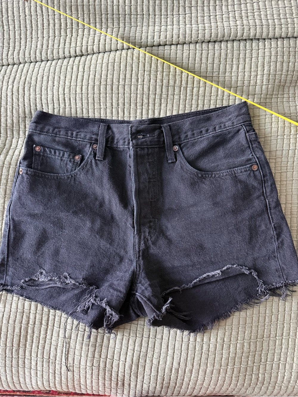 Levi’s Black Distressed High-Rise Women's Denim Shorts